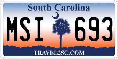 SC license plate MSI693