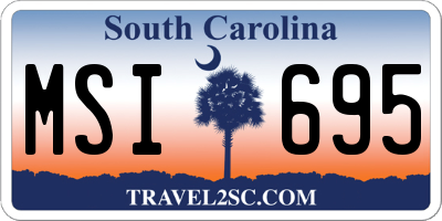 SC license plate MSI695