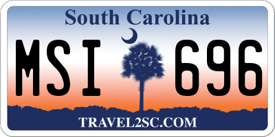 SC license plate MSI696