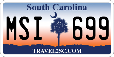 SC license plate MSI699