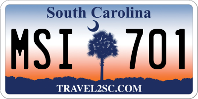 SC license plate MSI701