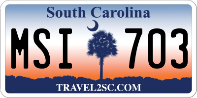 SC license plate MSI703