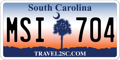 SC license plate MSI704
