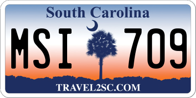 SC license plate MSI709