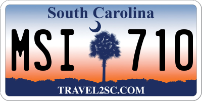 SC license plate MSI710