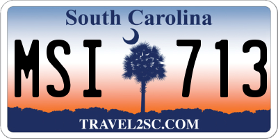 SC license plate MSI713