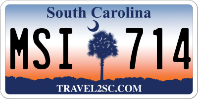 SC license plate MSI714