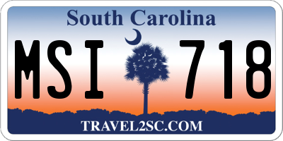 SC license plate MSI718