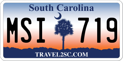 SC license plate MSI719