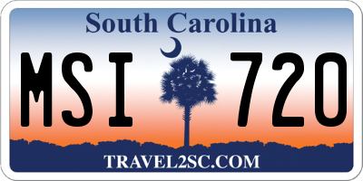SC license plate MSI720