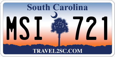 SC license plate MSI721