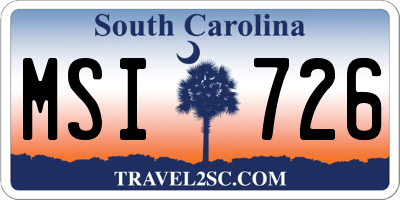 SC license plate MSI726