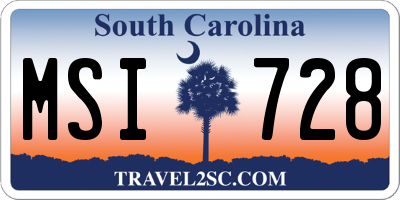 SC license plate MSI728