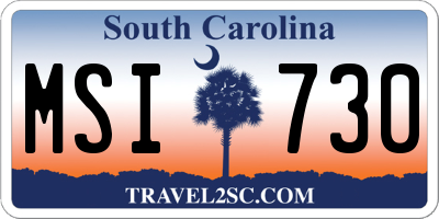 SC license plate MSI730