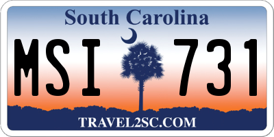 SC license plate MSI731