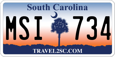 SC license plate MSI734