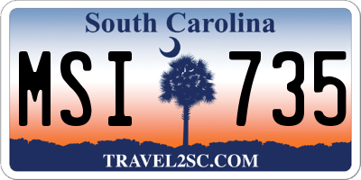 SC license plate MSI735