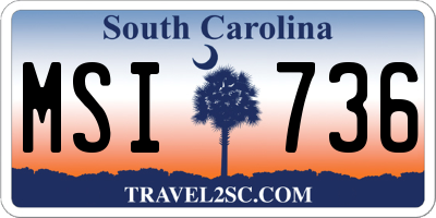 SC license plate MSI736
