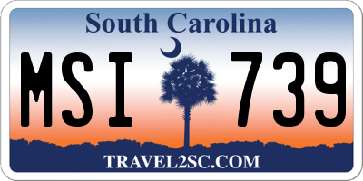 SC license plate MSI739