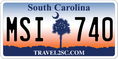 SC license plate MSI740