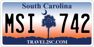 SC license plate MSI742