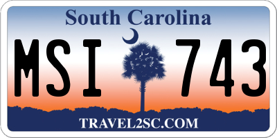 SC license plate MSI743