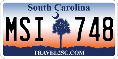 SC license plate MSI748
