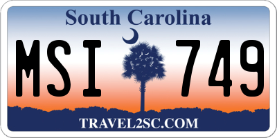 SC license plate MSI749