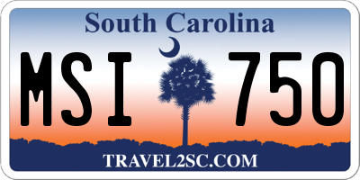 SC license plate MSI750