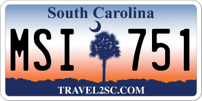 SC license plate MSI751