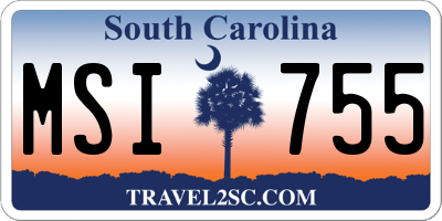 SC license plate MSI755