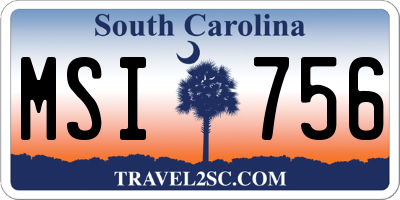 SC license plate MSI756