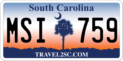 SC license plate MSI759