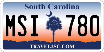 SC license plate MSI780