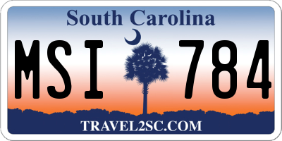 SC license plate MSI784