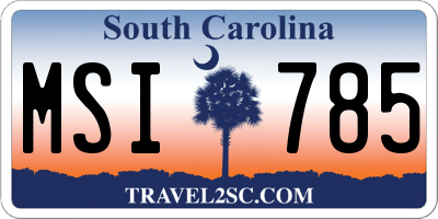 SC license plate MSI785
