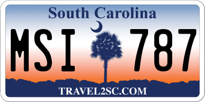 SC license plate MSI787