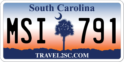 SC license plate MSI791