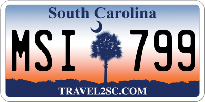 SC license plate MSI799