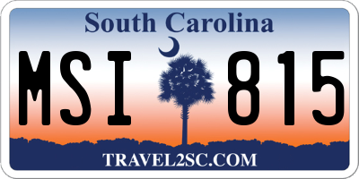 SC license plate MSI815