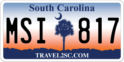 SC license plate MSI817