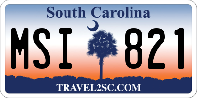 SC license plate MSI821