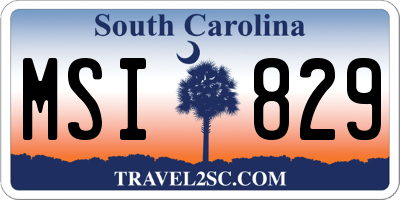 SC license plate MSI829