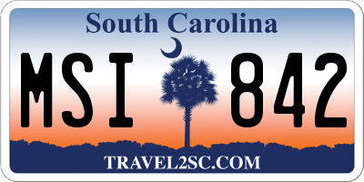 SC license plate MSI842