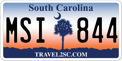 SC license plate MSI844