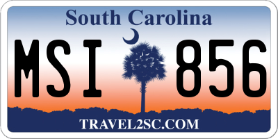 SC license plate MSI856