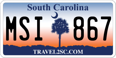 SC license plate MSI867
