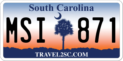 SC license plate MSI871