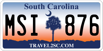 SC license plate MSI876