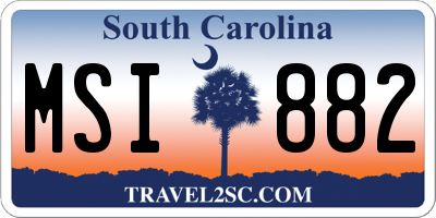 SC license plate MSI882